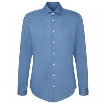 Slim Fit Denim Hemd mit Kentkragen