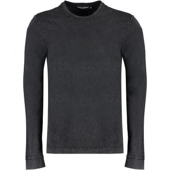 Dolce & Gabbana Black Long Sleeve Cotton T-Shirt Size 48 G8QR7TG7JX7 Color N0000