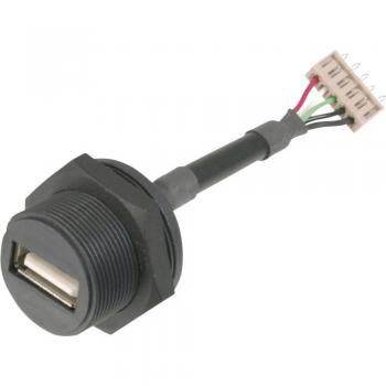 USB A-Buchse auf 5-pol. Stecker IP67 Einbau-Steckverbinder
