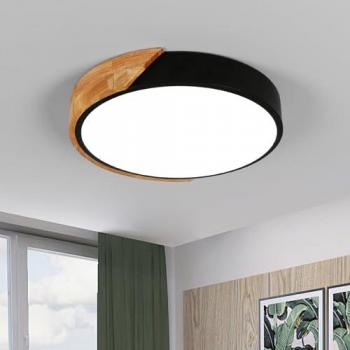 Modern 24W Wooden LED Ceiling Lamp 2000LM Cold White