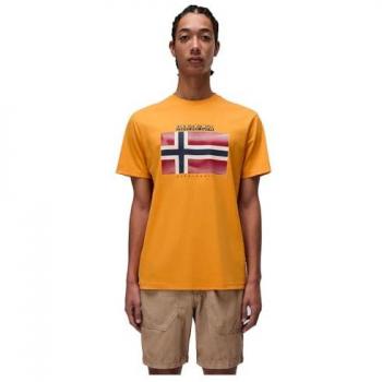 Napapijri T-Shirt mit Logo 'LARI' in Orange