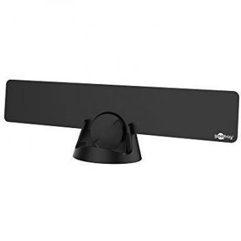 Goobay 67183 Ultraflache Full HD DVB-T2 Zimmerantenne, inkl. LTE/4G Filter, Box, Schwarz