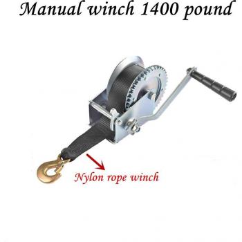 Manual Winch with 1400 lb Capacity and Nylon Rope