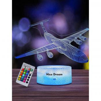 Lampe d'illusion 3D avion, 16 couleurs, télécommande