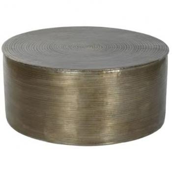 Estilo Dorado Mesa Centro ESPRIT Aluminio 90x90x40 cm