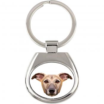 Lévrier anglais Whippet – Porte‑clés photo « Art‑Dog »