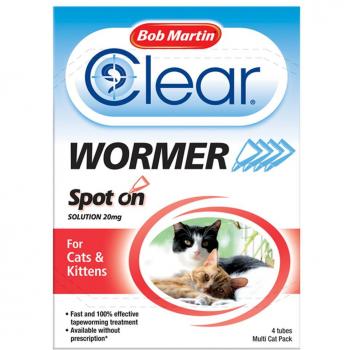 Bob Martin Clear Spot On Wormer Treatment for Cats