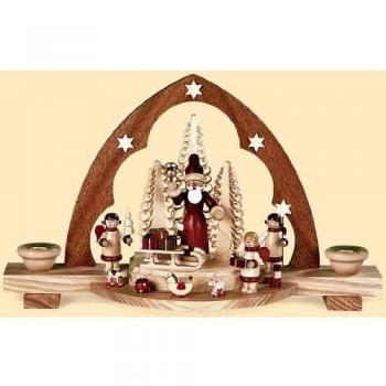 Seiffen Natur-Schwibbogen Lichterbogen 30 × 10 × 18 cm – Müller Kleinkunst GmbH