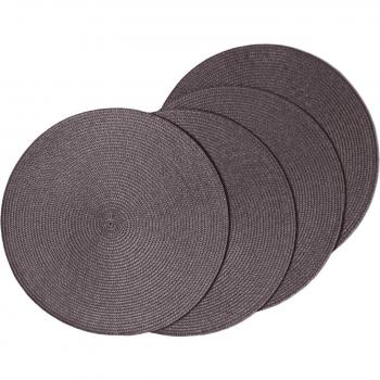 FitLit Veranda Round Woven Spiral Placemats, Set of 4