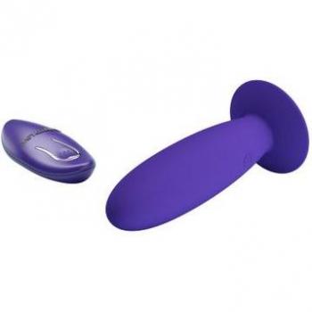 Vibrador portátil rojo oscuro para uso anal con control remoto