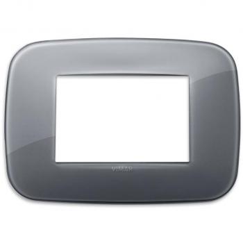 Placca da Parete Vimar, Serie Arke', Colore: Grigio Fumé, 3 Moduli, Forma: Tondo