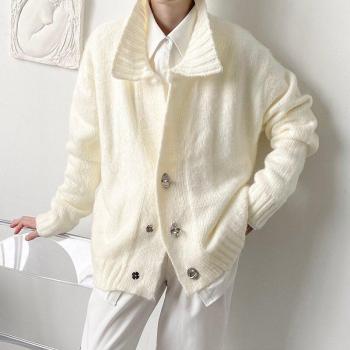 Losse Mohair Trui met Metalen Gesp