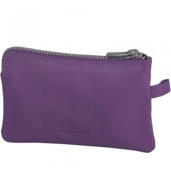 Greenburry Schlüsseltasche in Leder – 11,5 cm, grau