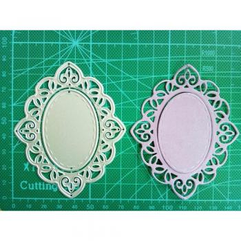 DIY Lace Oval Frame Stencil