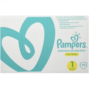 Pampers New Baby Premium Protection, 72 Pannolini, Taglio 1 (2-5 Kg)