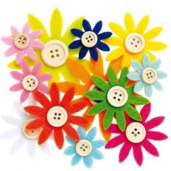 Glorex Kreativset Filzblumen, 12 Stück, bunt und vielfältig