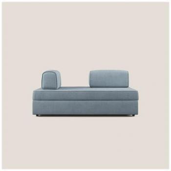 Canapé Divani.Store 160 cm Bleu Pastel – Pouf et Dossier amovibles