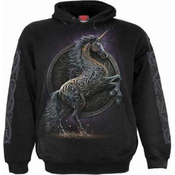 Unicorno Celtico Felpa Spiral con Cappuccio XXL Nero