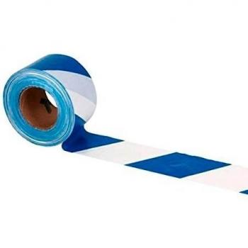 Cinta de delimitación azul y blanca 80mm x 200mts