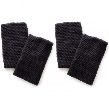 Peace Kobo 2‑Pair Far‑Infrared Leg Warmers, Black Silk