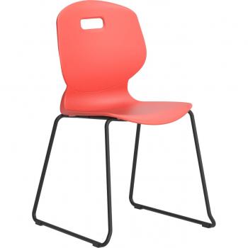 Size 6 Coral Arc-Classroom Chair with Skid Base