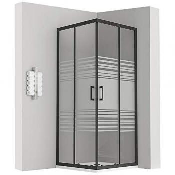 Cabine de douche Saniverre LANABLACK 75 x 75 cm H.190 cm porte coulissante