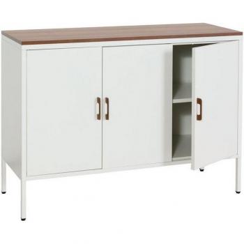 MCW Anrichte L84-K3 – hochwertiges Metallsideboard, 90 × 120 × 40 cm, 3 Türen, kaltgewalztes Blech