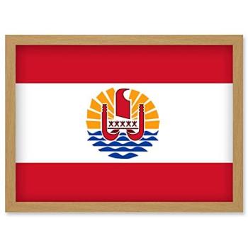 Artery8 French Polynesia Flag Framed Artwork – A4