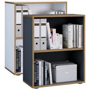 VCM Salia 2fach Aktenregal anthrazit-honig-eiche 60 cm