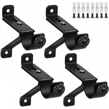 Support de tringle à rideau robuste noir