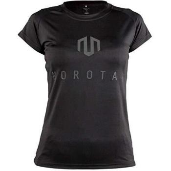MOROTAI Sportshirt Damen Kurzarm Lauftraining – Atmungsaktiv, Reflektor, Schwarz, Größe L