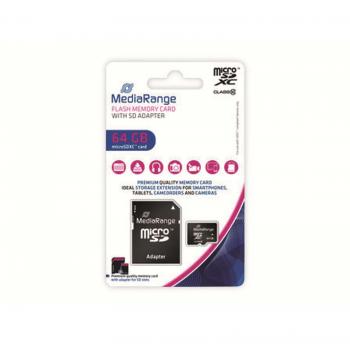 MEDIARANGE MICRO SDXC KARTE 64GB MR955 Klasse 10 mit Adapter