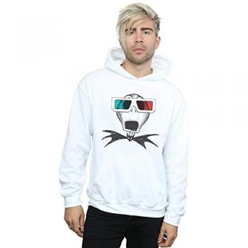 Disney Jack Skellington 3D Lens Hoodie for Men – White XL
