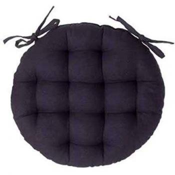 Lot de 6 coussins ronds en coton gris pour chaise