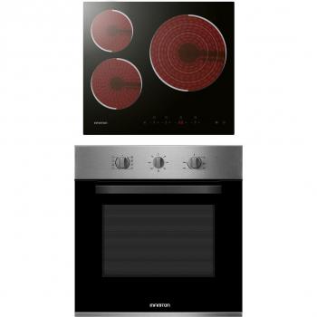 Infinitón HV‑CB65H30: Horno Multifuncional 70 L y Placa de Cocina 60 cm, Negro