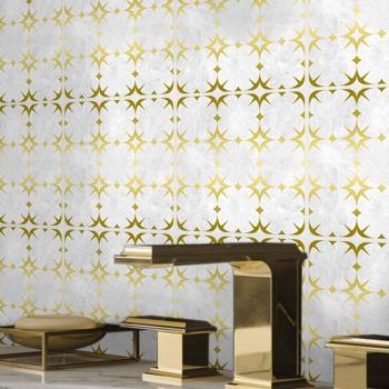 Funlife® Waterproof Golden Star Mosaic Tile Sticker