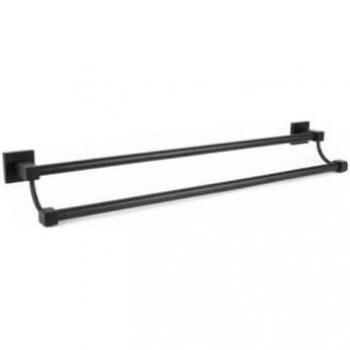 Support mural pour serviettes 2 barres noir