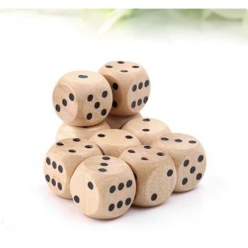 10pcs 6-Sided Wood Dice for Kids and Adults 14mm
