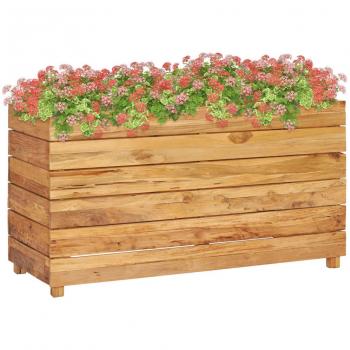 Hochbeet Teak-Altholz und Stahl 100x40x55 cm