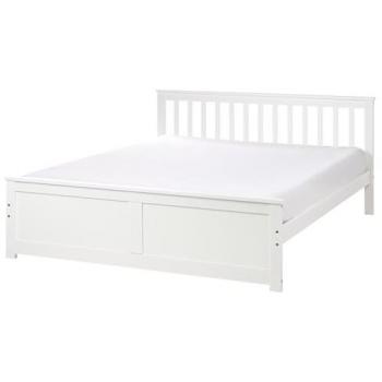 Cama de madera de pino 160 x 200 cm color blanco Olendon