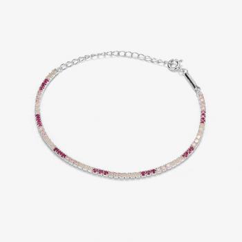Pulsera Plateada para Mujer Radiant con Detalles en Rosa