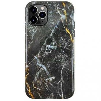 Biodegradable iPhone 11 Pro Case featuring Gold Dark Star Marble Design
