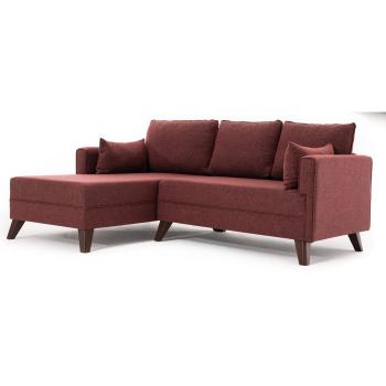 Conjunto Sofá-Puf Kandy Burdeos de 205 cm para Rincón Izquierdo