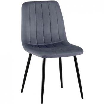 Sedia Dijon Grigio Ombra in Velluto