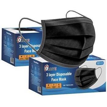 1ABOVE Disposable 3 Ply Face Mask (100 Pcs, Black)