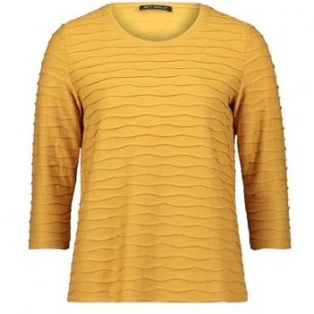 BETTY BARCLAY Basic Shirt für Frauen – Wellen‑Textur – Jersey (Viskose/Elasthan) – Größe 40 – Gold