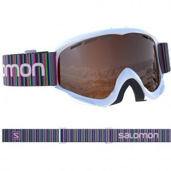 Salomon, Masque de Ski JUKE Enfant, 6-12 ans, Écran Tonic Orange, Airflow System, Blanc