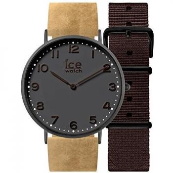 Montre Ice-Watch CITY Folkestone beige mixte avec bracelet cuir et bracelet nylon
