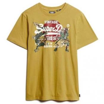 Camiseta Superdry Tokyo Amarillo Aceite Hombre Talla M