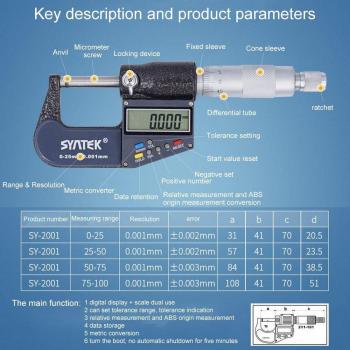 Digital Micrometer 75-100 mm 0.001 mm